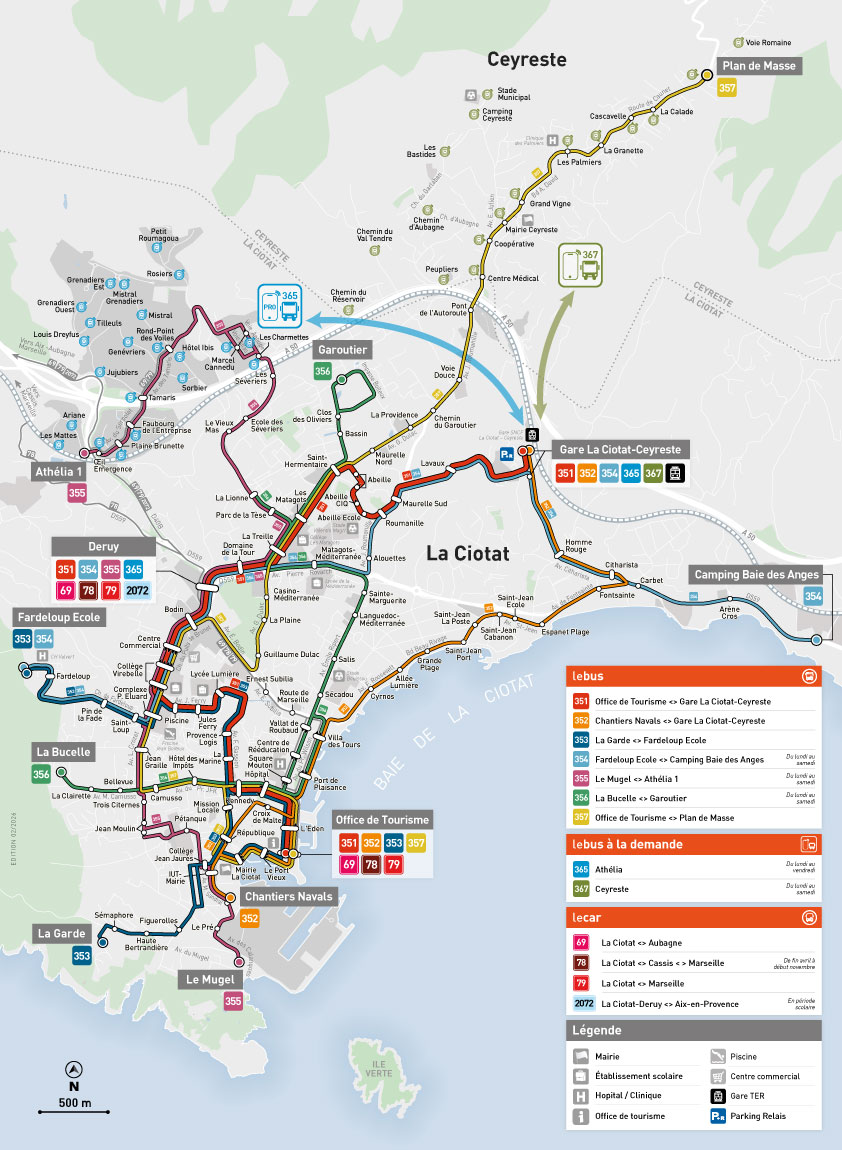 Plan du nouveau réseau de transport de La Ciotat et Ceyreste